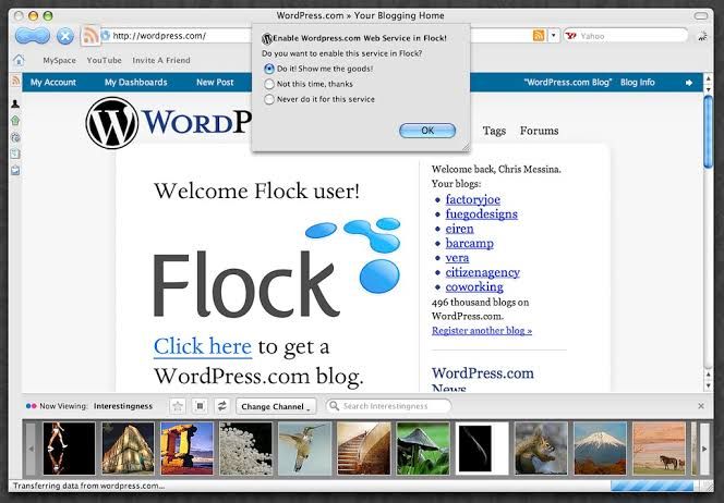 A computer screenshot showing a browser window with a website loaded that is made with the WordPress CMS.